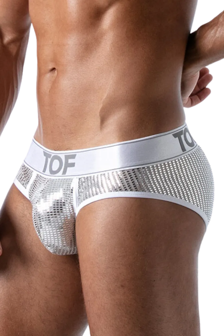 Herren Slip weiß silber