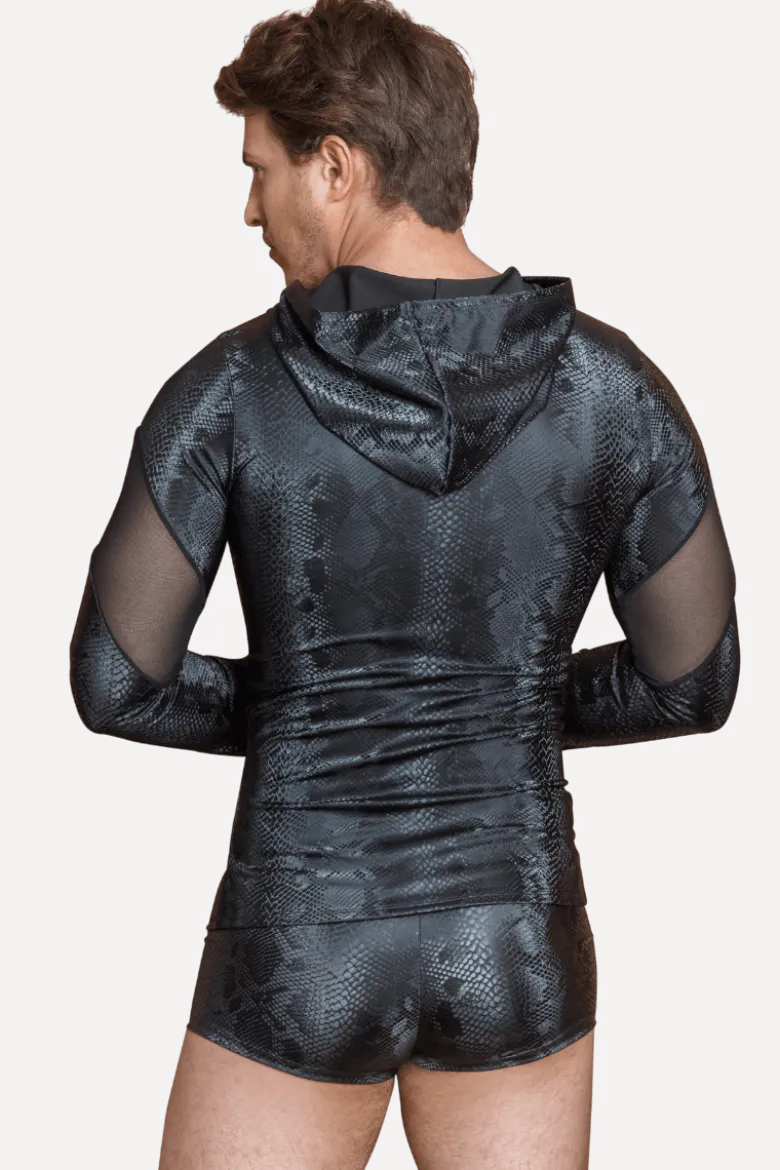 Kapuzenshirt mit Schlangenmuster langarm