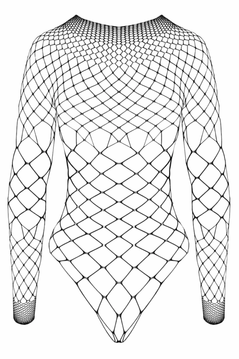 Langarm-Netzbody mit Strasssteinchen