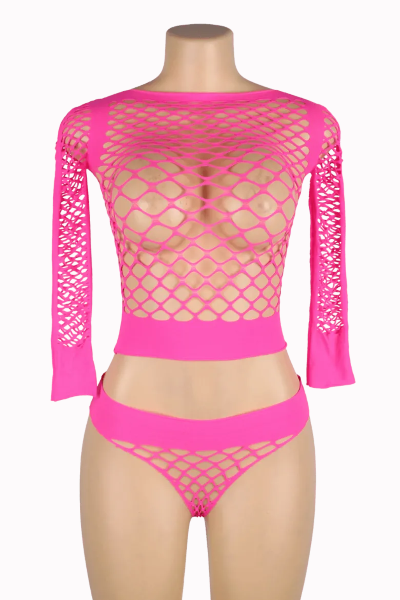 Netz-Set neonpink