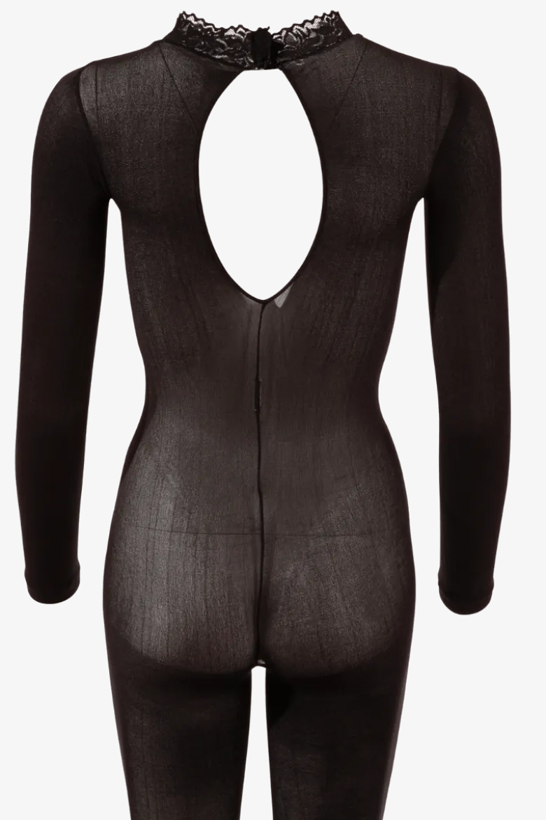 Ouvert Catsuit langarm black