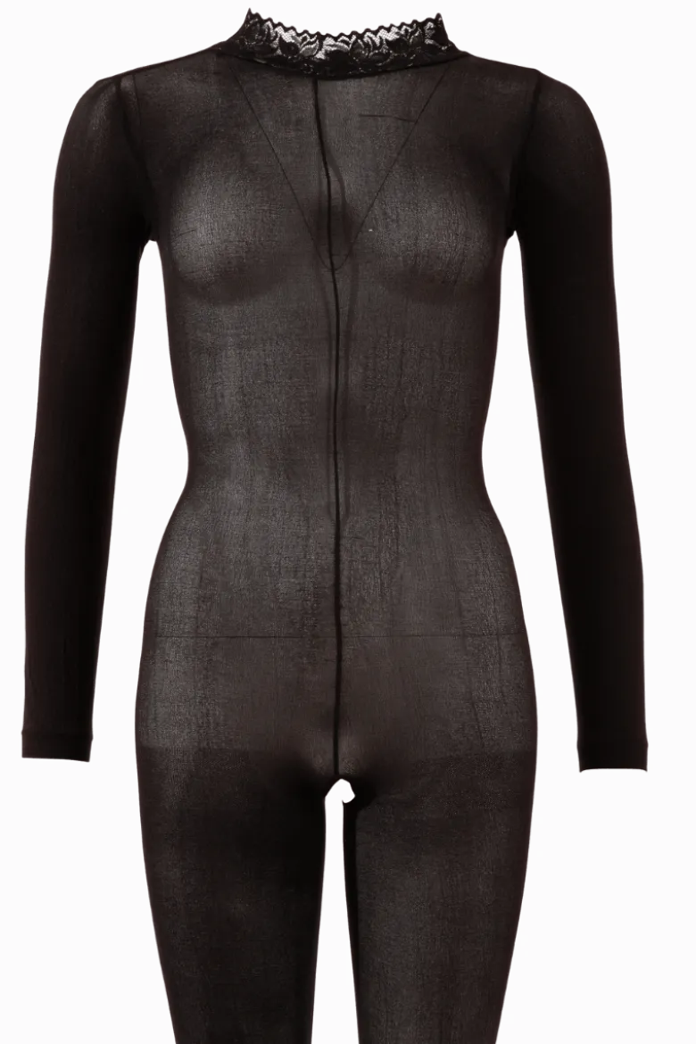 Ouvert Catsuit langarm black