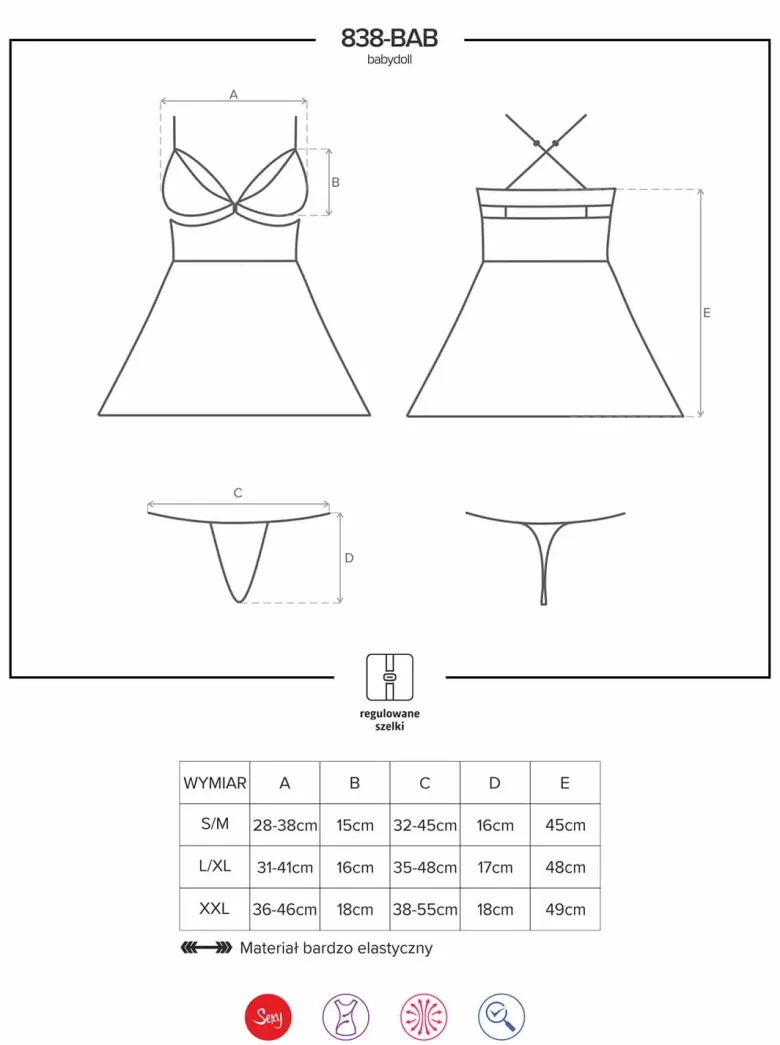 Rotes Babydoll mit Spitze