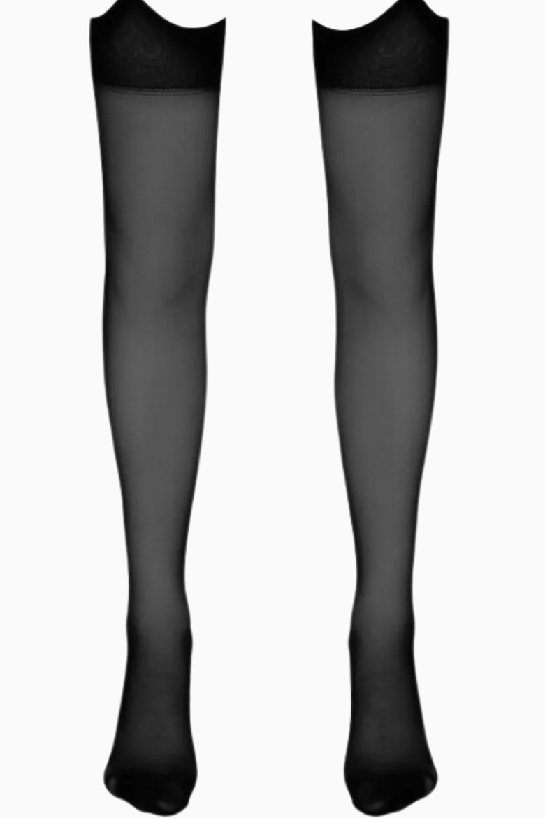 schwarze Straps-Strümpfe