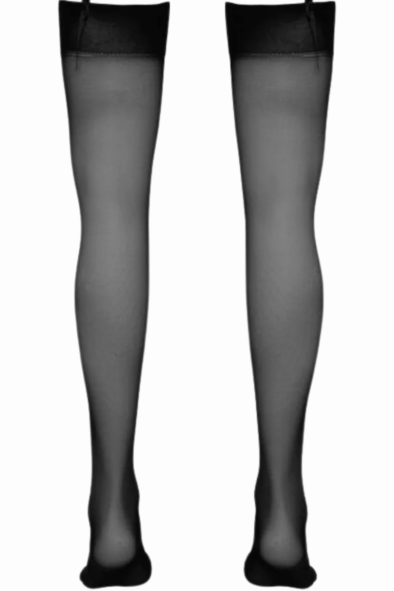 schwarze Straps-Strümpfe