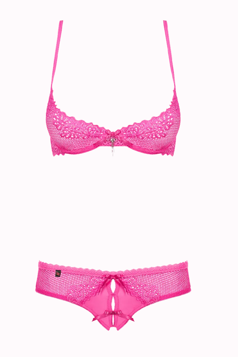 2tlg. Dessous Set pink ouvert