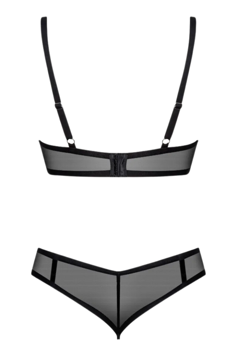 Tüll BH-Set schwarz