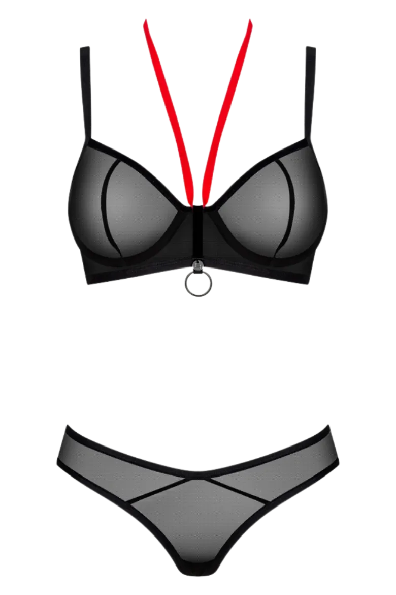 Tüll BH-Set schwarz